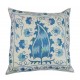 Decorative Suzani Silk Embroidery Cushion Cover from Uzbekistan. 18" x 19" (45 x 46 cm)