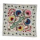 Silk Embroidery Suzani Cushion Cover, Authentic Uzbek Throw Pillow Cover. 18" x 24" (45 x 60 cm)