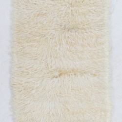 Handmade Mohair Shag Rug 300x400 cm (9.8x13.1 ft) – Natural Undyed Angora Wool, Soft High Pile Tulu Rug, Boho Minimalist Carpet