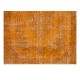 Orange Overdyed Accent Rug, 1960s Hand-Made Central Anatolian Carpet. 3.7 x 6.7 Ft (110 x 202 cm)