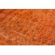 Orange Overdyed Vintage Handmade Turkish Accent Rug, Wool and Cotton Carpet. 3.8 x 7 Ft (113 x 211 cm)