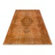 Orange Overdyed Accent Rug, 1960s Hand-Made Central Anatolian Carpet. 3.8 x 7 Ft (113 x 212 cm)