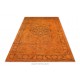 Orange Overdyed Accent Rug, 1960s Hand-Made Central Anatolian Carpet. 3.8 x 5.9 Ft (115 x 177 cm)