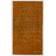Orange Overdyed Accent Rug, 1960s Hand-Made Central Anatolian Carpet. 3.9 x 6.8 Ft (117 x 205 cm)