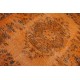 Orange Overdyed Accent Rug, 1960s Hand-Made Central Anatolian Carpet. 4 x 6.9 Ft (119 x 210 cm)