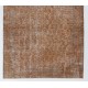 Distressed Orange Overdyed Accent Rug, 1960s Hand-Made Central Anatolian Carpet. 4 x 7 Ft (119 x 213 cm)