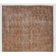 Distressed Orange Overdyed Accent Rug, 1960s Hand-Made Central Anatolian Carpet. 4 x 7 Ft (119 x 213 cm)