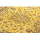 Yellow Overdyed Vintage Turkish Accent Rug, Medallion Design Handmade Carpet. 4 x 6.7 Ft (120 x 203 cm)