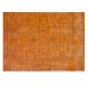 Orange Overdyed Accent Rug, 1960s Hand-Made Central Anatolian Carpet. 4 x 6.8 Ft (120 x 206 cm)