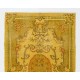 Yellow Overdyed Vintage Turkish Accent Rug, Medallion Design Handmade Carpet. 4 x 6.9 Ft (120 x 208 cm)