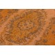 Orange Overdyed Accent Rug, 1960s Hand-Made Central Anatolian Carpet. 4 x 7.4 Ft (120 x 225 cm)