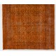 Orange Overdyed Accent Rug, 1960s Hand-Made Central Anatolian Carpet. 4 x 7 Ft (122 x 213 cm)