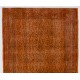Orange Overdyed Accent Rug, 1960s Hand-Made Central Anatolian Carpet. 4 x 7 Ft (122 x 213 cm)