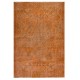 Orange Overdyed Accent Rug, 1960s Hand-Made Central Anatolian Carpet. 4 x 7.4 Ft (122 x 225 cm)