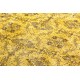 Yellow Overdyed Vintage Handmade Accent Rug, Floral Pattern Turkish Carpet. 4 x 6.9 Ft (123 x 210 cm)