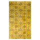 Yellow Overdyed Vintage Handmade Accent Rug, Floral Pattern Turkish Carpet. 4 x 6.9 Ft (123 x 210 cm)