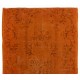 Orange Overdyed Vintage Handmade Turkish Rug, Great 4 Modern Interiors. 4.3 x 7.9 Ft (130 x 240 cm)