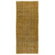 Yellow Overdyed Vintage Handmade Area Rug, Floral Pattern Turkish Carpet. 4.6 x 10.2 Ft (138 x 309 cm)