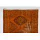 Distressed Orange Overdyed Runner Rug, Vintage Handmade Central Anatolian Hallway Carpet. 5 x 10 Ft (150 x 305 cm)