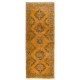 Orange Overdyed Runner Rug, Vintage Handmade Central Anatolian Hallway Carpet. 5 x 12.8 Ft (150 x 388 cm)