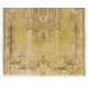 Yellow Overdyed Vintage Handmade Turkish Area Rug, Ideal for Modern Office & Home. 5.2 x 8.9 Ft (158 x 270 cm)