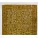Yellow Overdyed Vintage Handmade Area Rug, Floral Pattern Turkish Carpet. 5.3 x 9 Ft (160 x 275 cm)