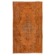 Orange Overdyed Vintage Handmade Turkish Area Rug, Great 4 Modern Interiors. 5.4 x 8.7 Ft (162 x 265 cm)