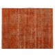 Distressed Orange Overdyed Vintage Handmade Turkish Area Rug, Great 4 Modern Interiors. 5.5 x 8.5 Ft (167 x 258 cm)