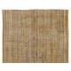 Yellow Overdyed Vintage Handmade Turkish Area Rug, Ideal for Modern Office & Home. 5.6 x 8.9 Ft (168 x 270 cm)