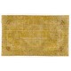 Yellow Overdyed Vintage Handmade Turkish Area Rug, Ideal for Modern Office & Home. 5.6 x 9 Ft (168 x 274 cm)