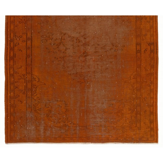 Orange Overdyed Vintage Handmade Turkish Area Rug, Great 4 Modern Interiors. 5.6 x 9.2 Ft (168 x 279 cm)