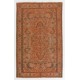 Orange Overdyed Rug, Vintage Handmade Central Anatolian Carpet. 5.6 x 8.9 Ft (170 x 270 cm)