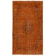 Orange Overdyed Vintage Handmade Turkish Area Rug, Great 4 Modern Interiors. 5.6 x 9.3 Ft (170 x 281 cm)