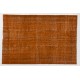 Orange Overdyed Rug, Vintage Handmade Central Anatolian Carpet. 5.7 x 8.7 Ft (173 x 263 cm)