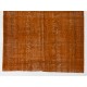 Orange Overdyed Rug, Vintage Handmade Central Anatolian Carpet. 5.7 x 8.7 Ft (173 x 263 cm)