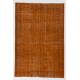 Orange Overdyed Rug, Vintage Handmade Central Anatolian Carpet. 5.7 x 8.7 Ft (173 x 263 cm)