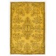 Yellow Overdyed Vintage Handmade Turkish Area Rug, Ideal for Modern Office & Home. 5.9 x 8.7 Ft (177 x 265 cm)