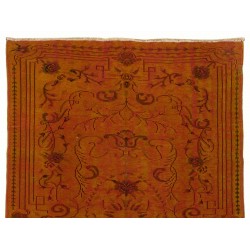Burnt Orange Overdyed Vintage Handmade Turkish Area Rug, Great 4 Modern Interiors. 6 x 8.8 Ft (183 x 268 cm)