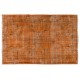 Distressed Orange Overdyed Vintage Handmade Turkish Area Rug, Great 4 Modern Interiors. 6 x 8.9 Ft (184 x 269 cm)