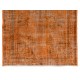 Distressed Orange Overdyed Vintage Handmade Turkish Area Rug, Great 4 Modern Interiors. 6 x 8.9 Ft (184 x 269 cm)