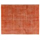Unique Orange Overdyed Vintage Handmade Turkish Area Rug, Great 4 Modern Interiors. 6.3 x 9.6 Ft (190 x 290 cm)