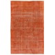 Unique Orange Overdyed Vintage Handmade Turkish Area Rug, Great 4 Modern Interiors. 6.3 x 9.6 Ft (190 x 290 cm)
