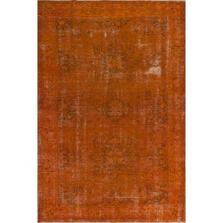 Burnt Orange Overdyed Vintage Handmade Turkish Wool Rug, Great 4 Modern Interiors. 6.3 x 11 Ft (190 x 334 cm)
