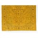 Yellow Overdyed Vintage Handmade Turkish Area Rug, Ideal for Modern Office & Home. 6.6 x 9.8 Ft (200 x 296 cm)