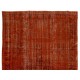 Distressed Orange Overdyed Vintage Handmade Turkish Area Rug, Great 4 Modern Interiors. 7.6 x 11.4 Ft (230 x 345 cm)